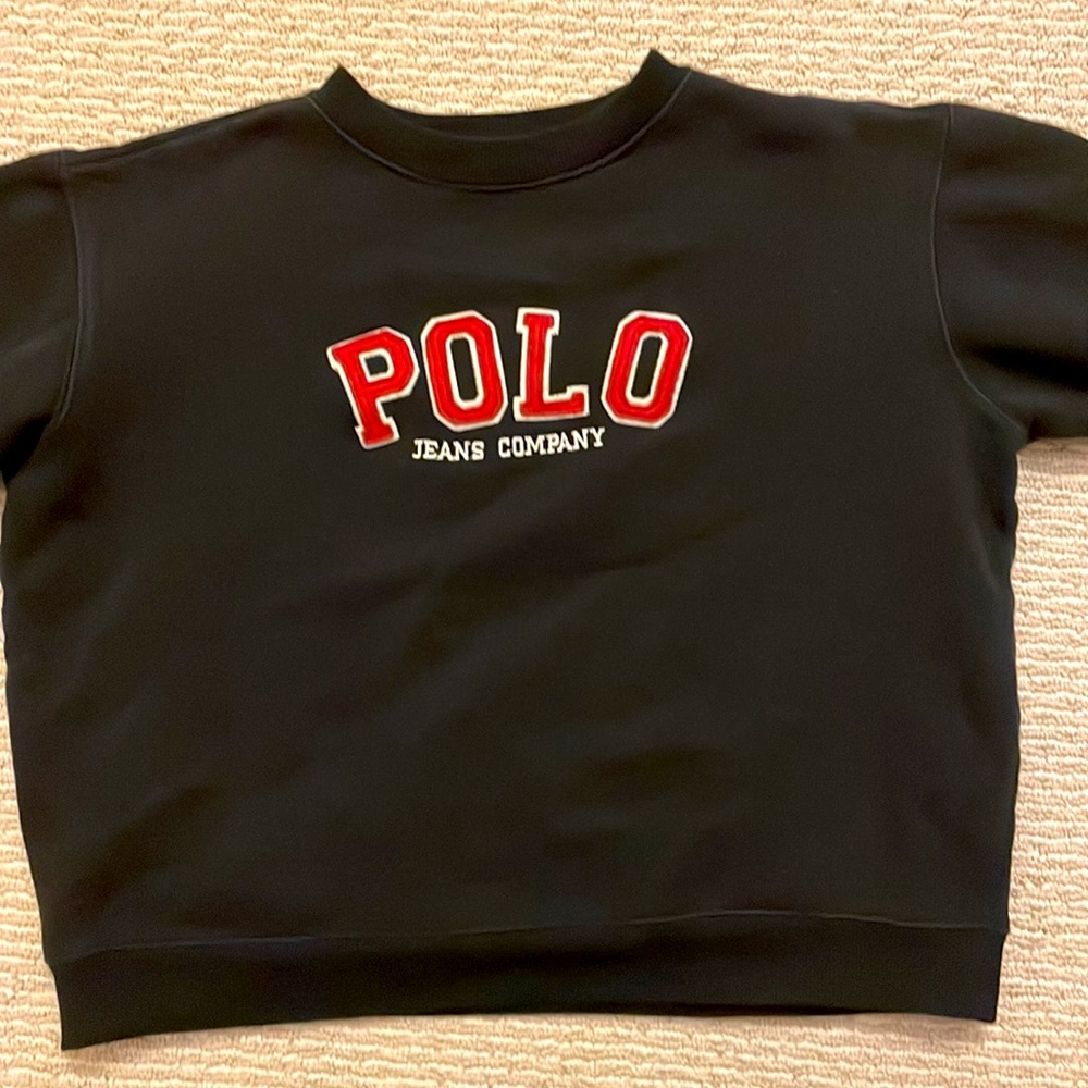 Vintage Ralph Lauren Navy Polo Jeans Company logo crewneck sweatshirt